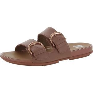 Fitflop Womens Gracie Pink Leather Slip On Comfort Slide Sandals Shoes NWT